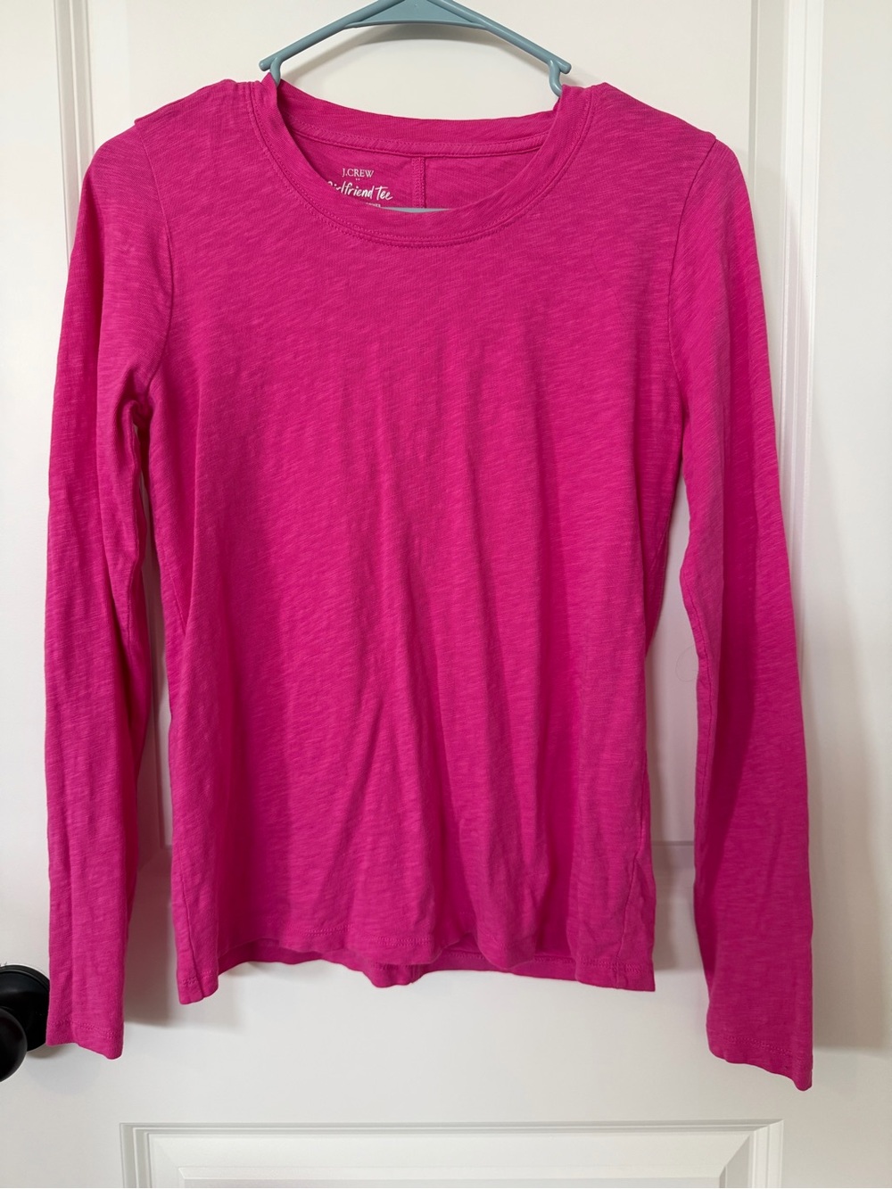 J. Crew Girls' Hot Pink Long Sleeve Crewneck Tee